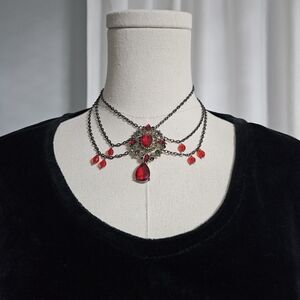 Elegant Red Gemstone Necklace